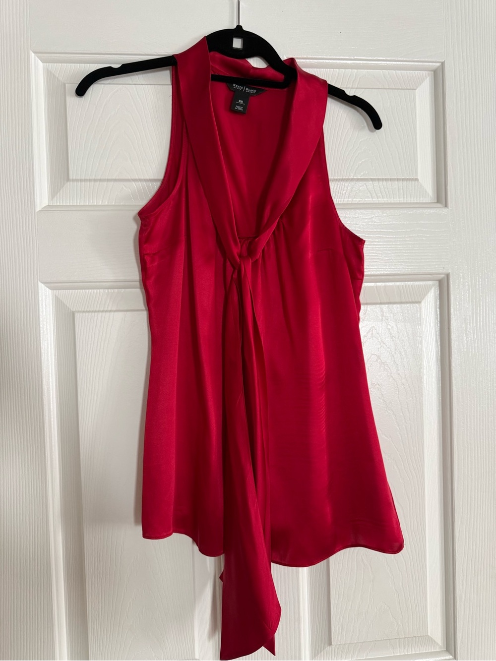 White House Black Market silk blouse red